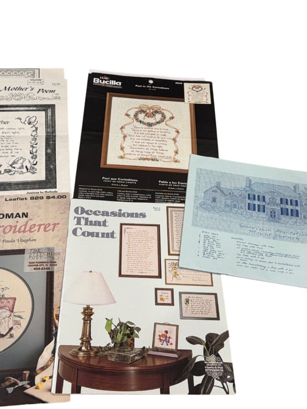 Needlewoman The Embroiderer Cross Stitch Pattern Book Leaflet 829 Leisure Arts B